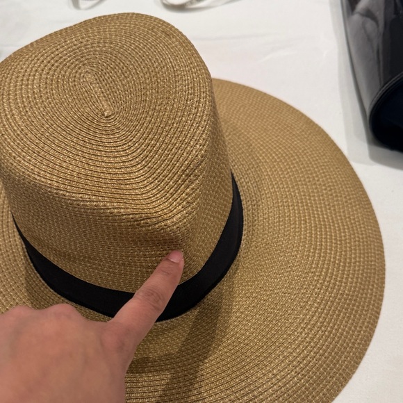Eric Javits Tan and Black Wide-Brim Hat - Picture 5 of 8